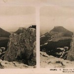 Вид с Чуфут-Кале на Мангуп-Кале. Стереопара. Крым. 1910 год.