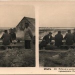 Рабочие и жилища их на солевых промыслах Сиваша. Стереопара. Крым. 1910 год.
