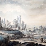 (Русский) Джакомо Кваренги (1744-1817). Вид вблизи Судака. Перо, тушь, акварель.