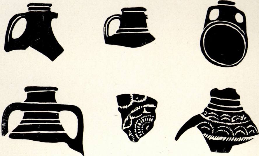 Фрагменты средневековых амфор и фляга из Чобан-Куле